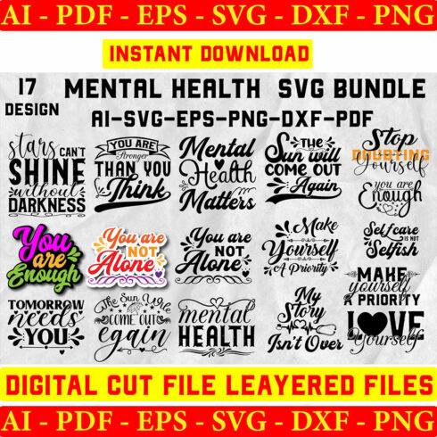 Mental Health Matters SVG Bundle cover image.
