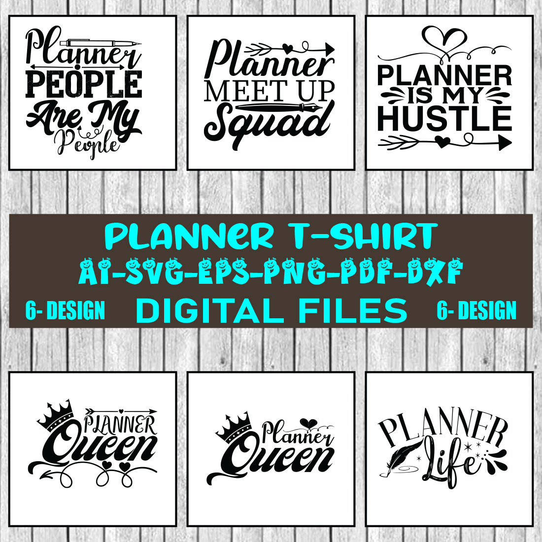 Planner T-shirt Design Bundle Vol-5 cover image.