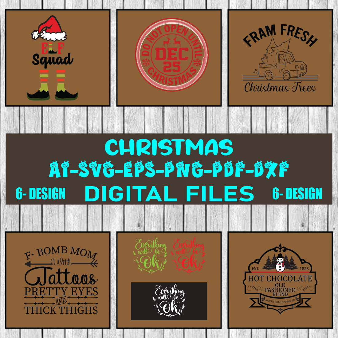 Christmas SVG Design Bundle Vol-54 cover image.