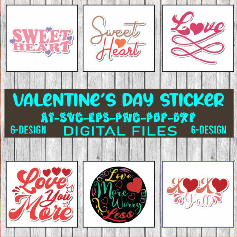 Printable Valentine's Day stickers | Valentines stickers print and cut | Valentines day sticker bundle | Love stickers | Happy Valentine Vol-02 cover image.