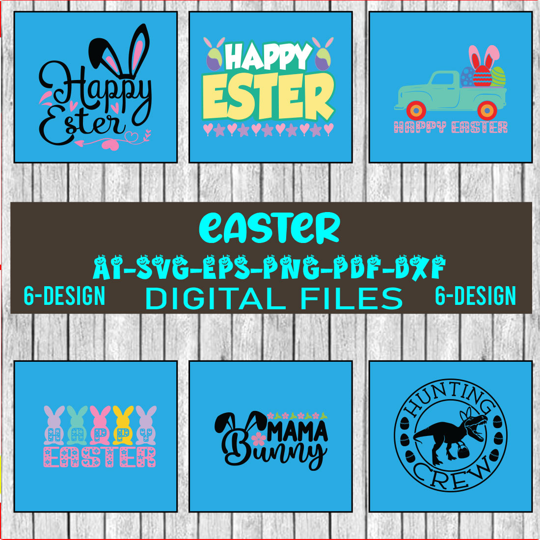 Happy Easter SVG Bundle, Easter SVG, Easter quotes, Easter Bunny svg, Easter Egg svg, Easter png, Spring svg, Cut Files for Cricut Vol-01 cover image.