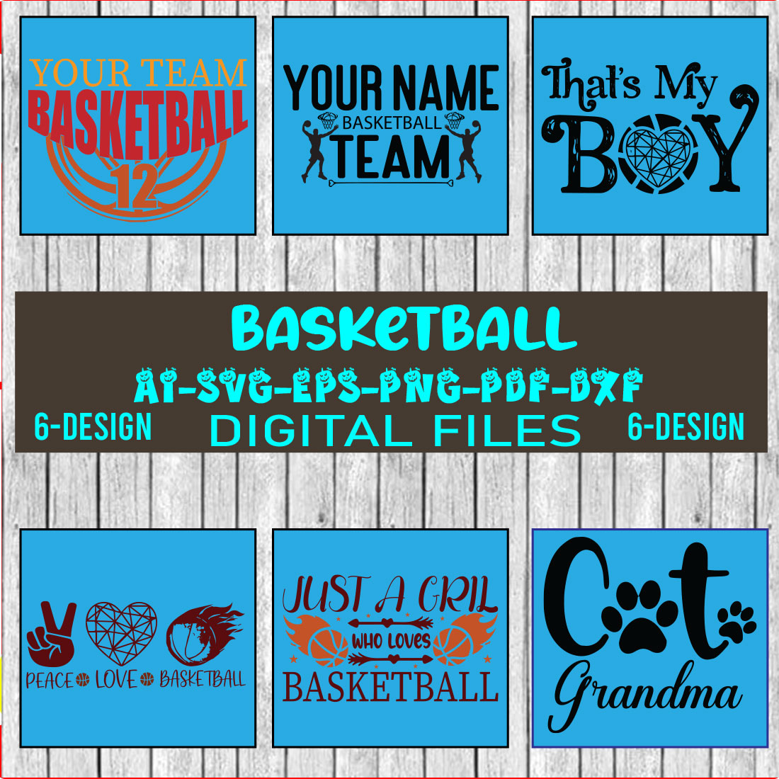 Basketball Svg Bundle, Basketball Png, Basketball Clipart, Basketball Vector, Basketball Mom Svg Vol-03 cover image.