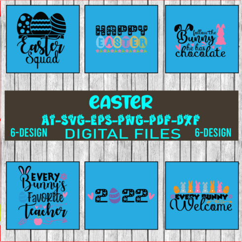 Happy Easter SVG Bundle, Easter SVG, Easter quotes, Easter Bunny svg, Easter Egg svg, Easter png, Spring svg, Cut Files for Cricut Vol-02 cover image.