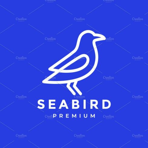 modern lines sea bird seagull logo cover image.