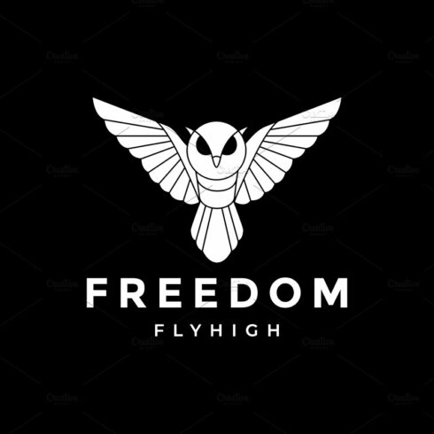 white owl in dark modern logo design cover image.