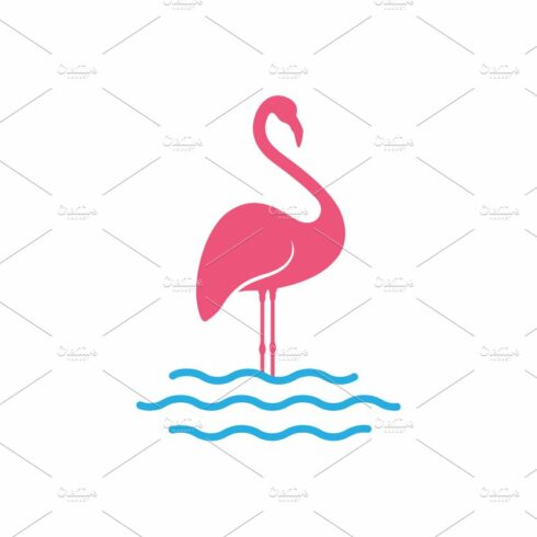 abstract flamingo with lake logo cover image.