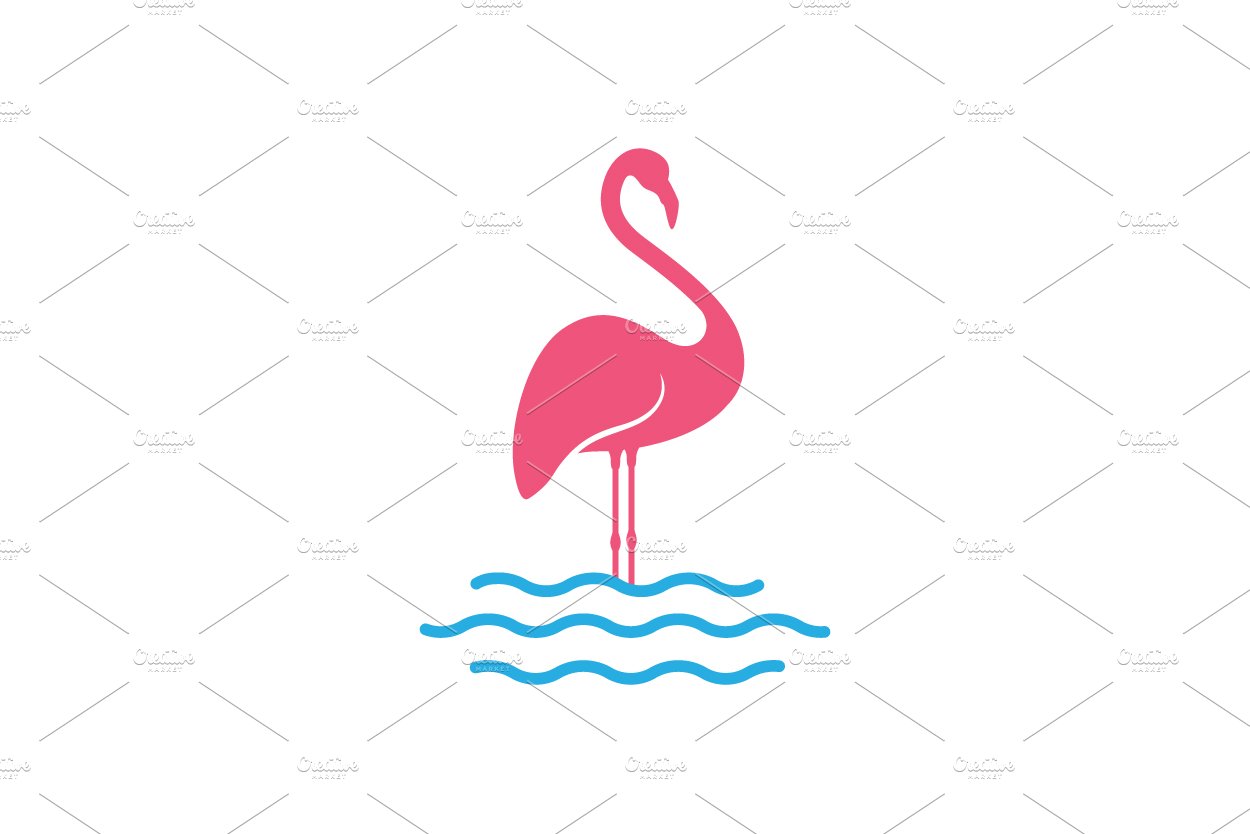 abstract flamingo with lake logo cover image.