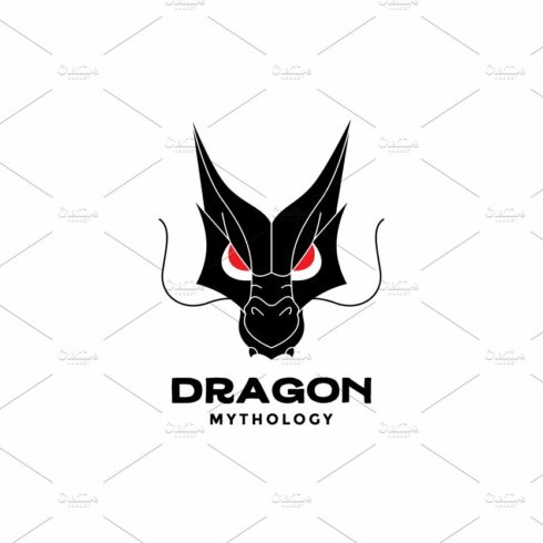 head dragon angry logo design cover image.