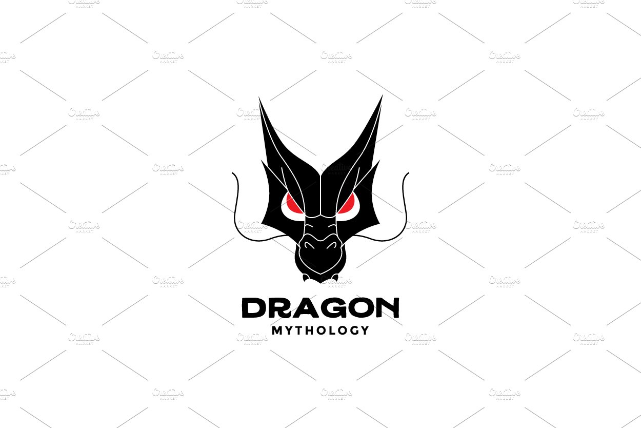 head dragon angry logo design cover image.