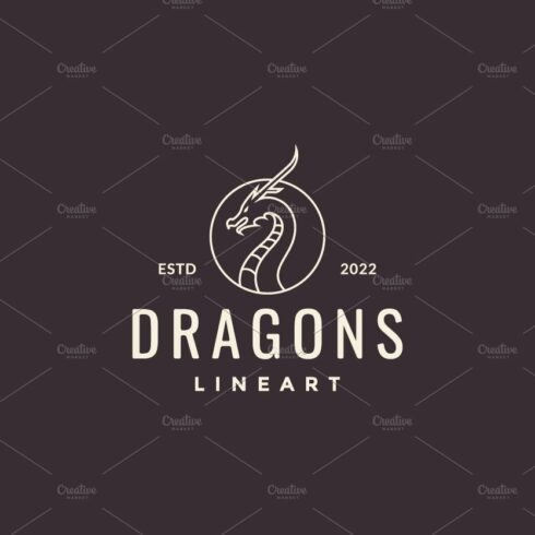 roar dragon hipster logo design cover image.