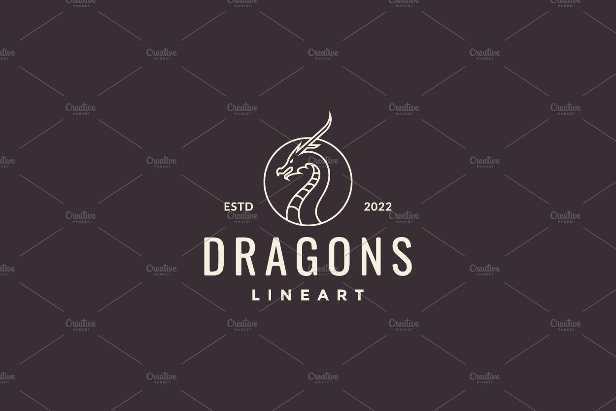 roar dragon hipster logo design cover image.