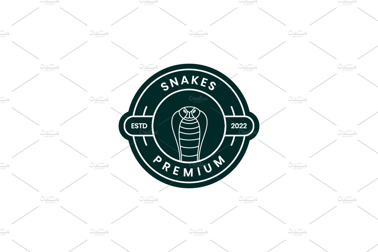 face snake cobra badge logo design cover image.