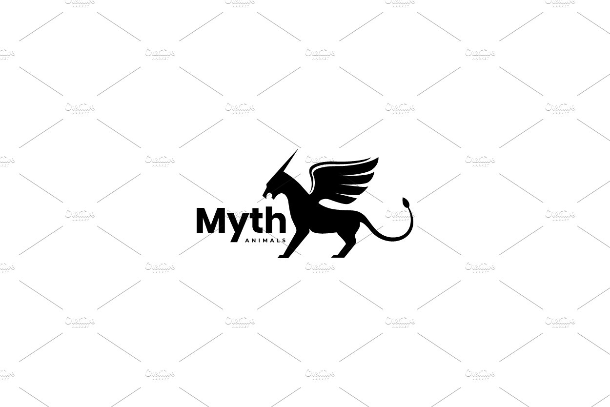 myth dragon horse logo design cover image.