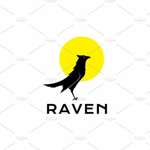raven with sunset logo design cover image.