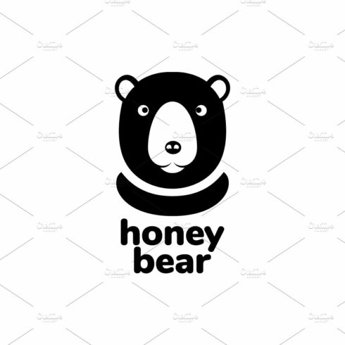 portrait honey bear flat logo design cover image.