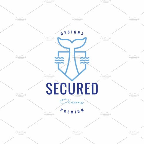 shield with whale tail logo design cover image.