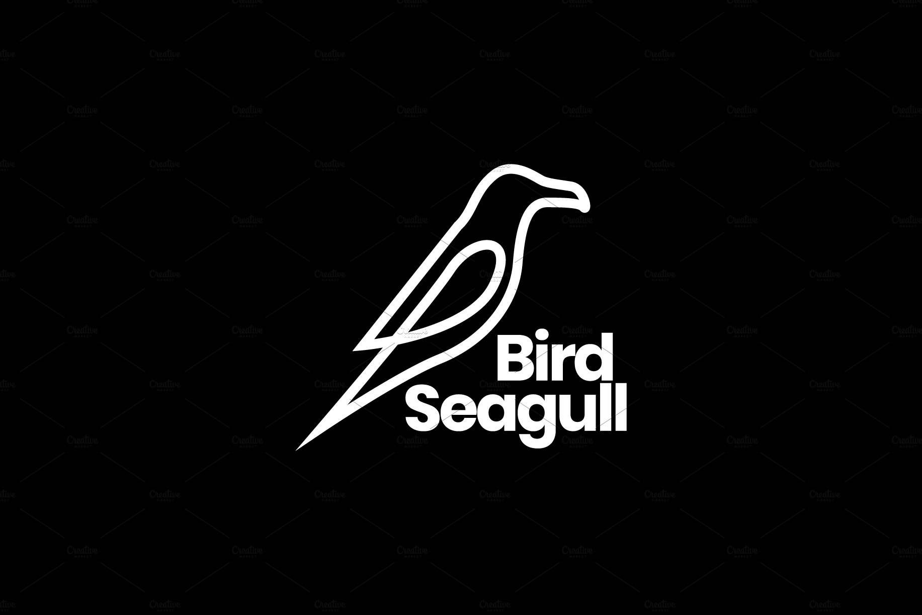 bird seagull continuous line logo cover image.