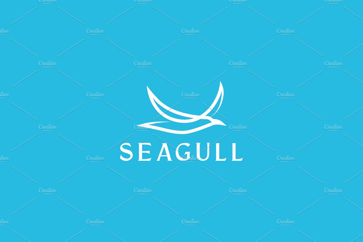 modern shape bird seagull white logo cover image.