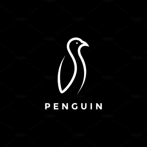 modern shape bird penguin white logo cover image.