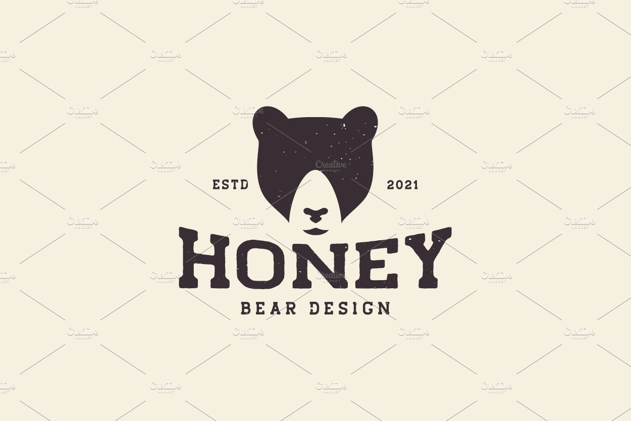 face head bear honey vintage logo cover image.