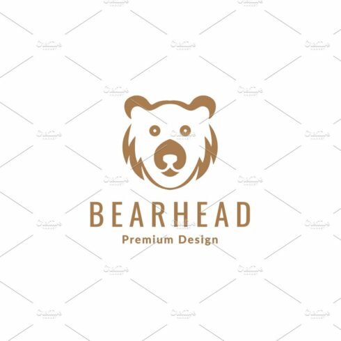cute face vintage bear grizzly logo cover image.