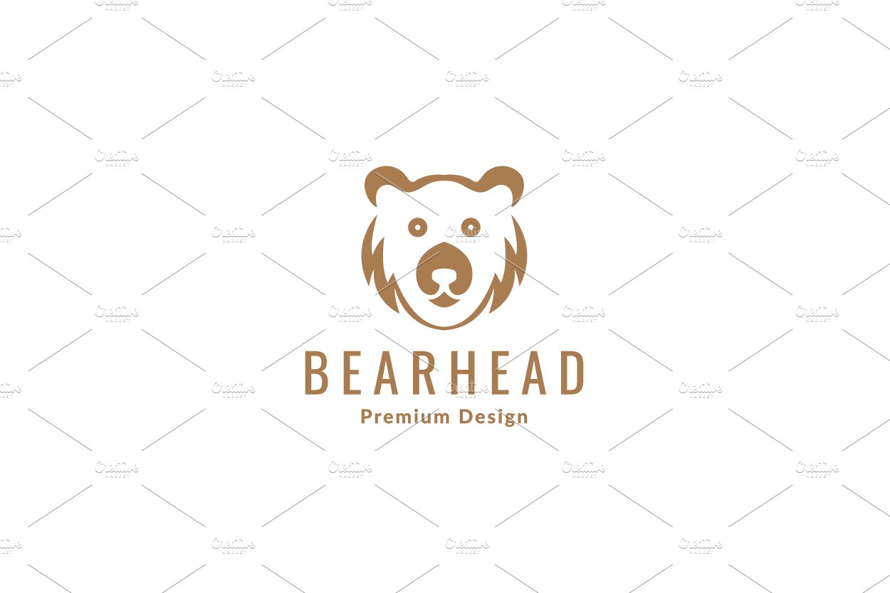 cute face vintage bear grizzly logo cover image.