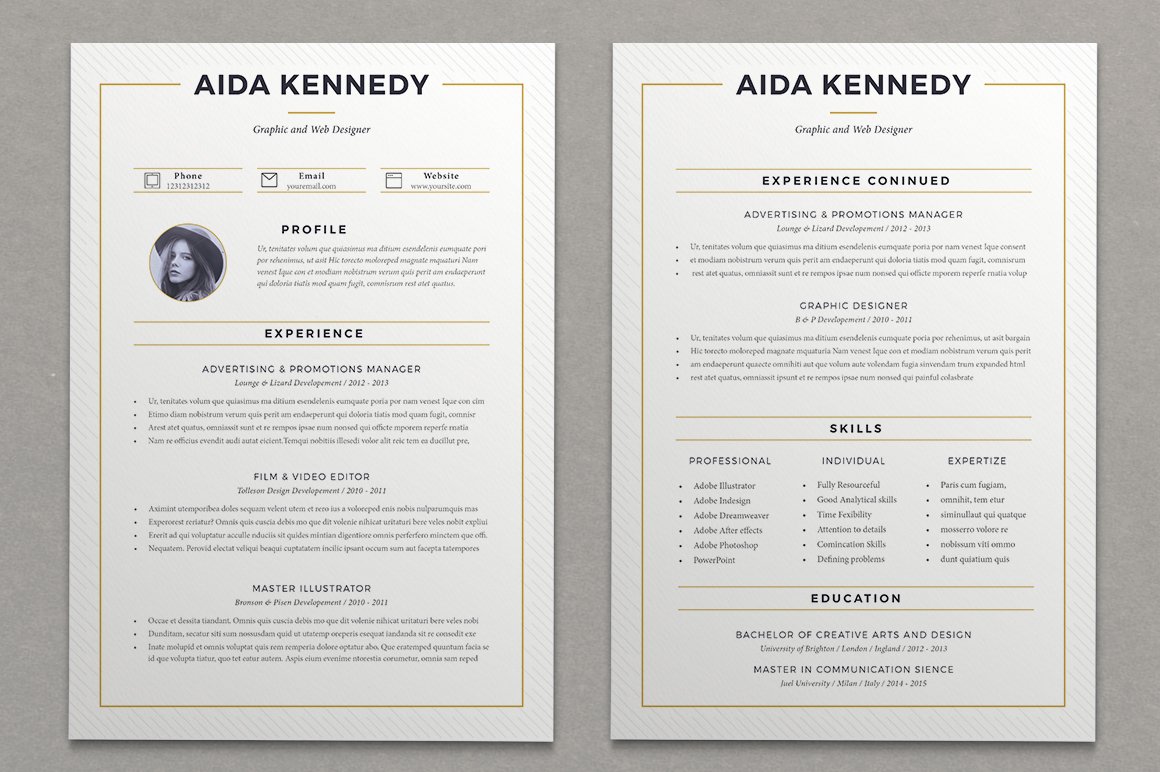 Resume Aida ( 2 pages ) preview image.