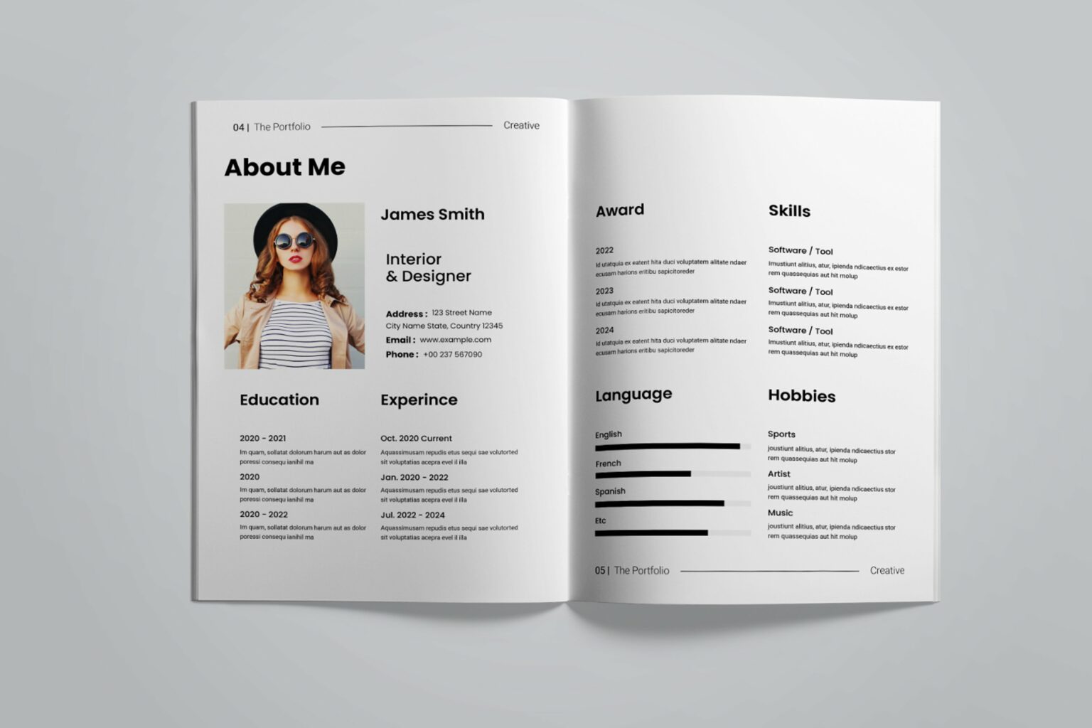 Profesional Portfolio Clean Example Clean Portfolio Template – MasterBundles