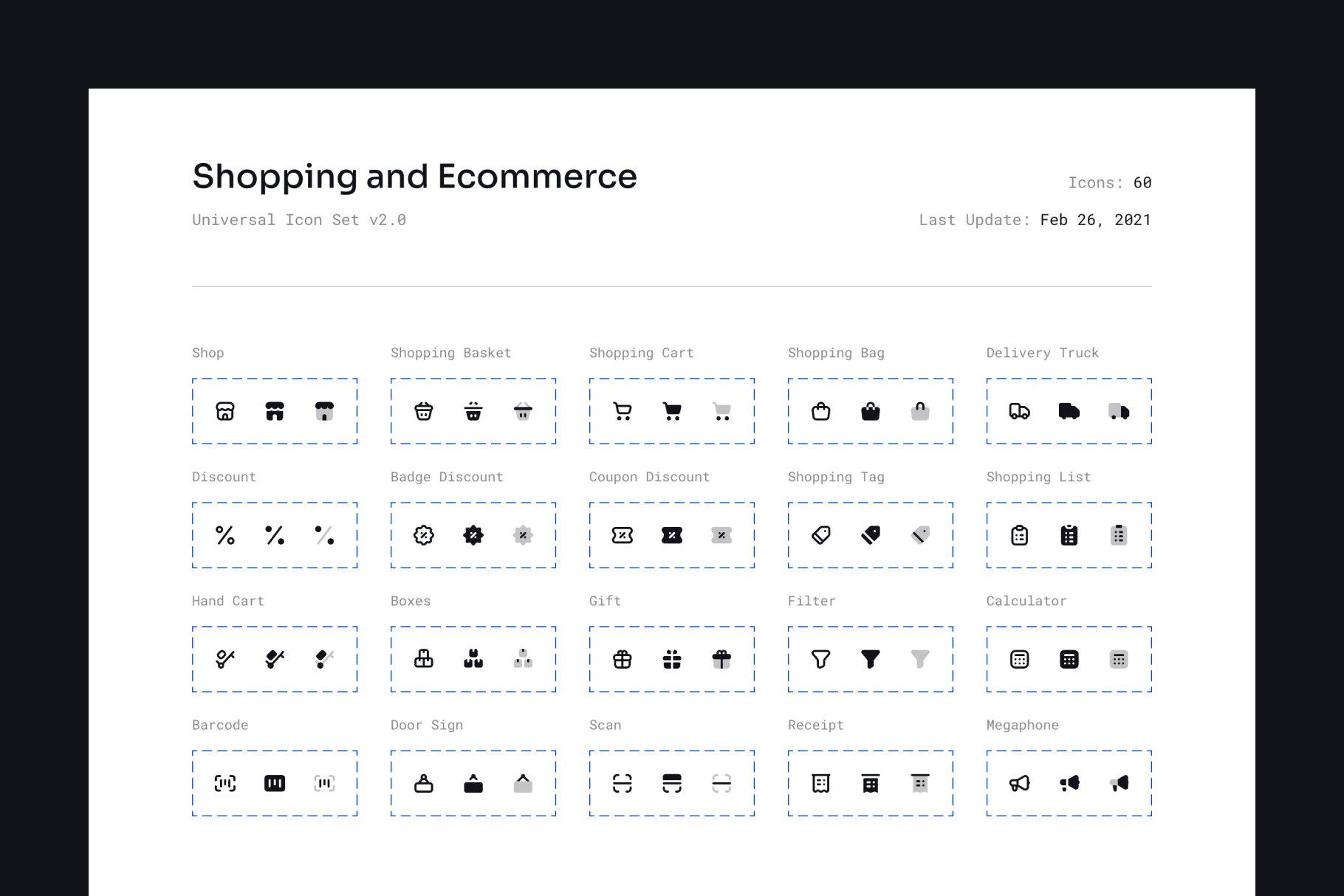 Shopping and Ecommerce Icon Set preview image.