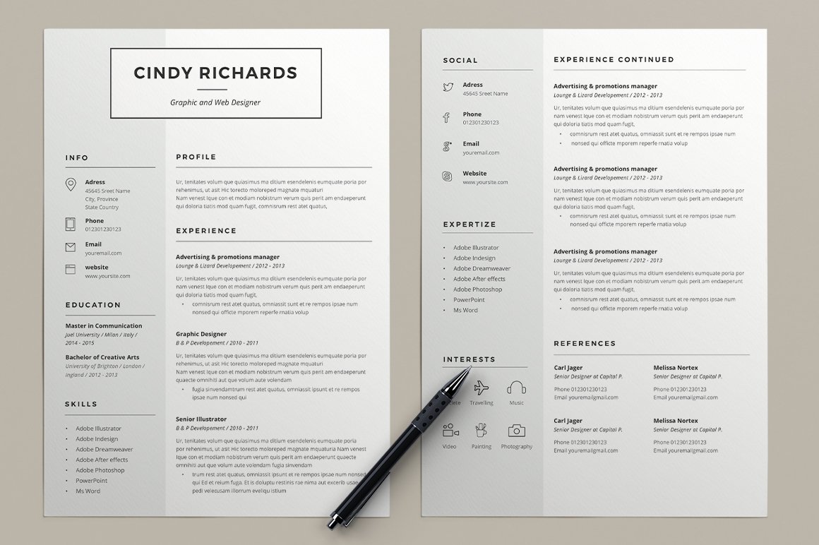 Resume Cindy (2 pages) preview image.