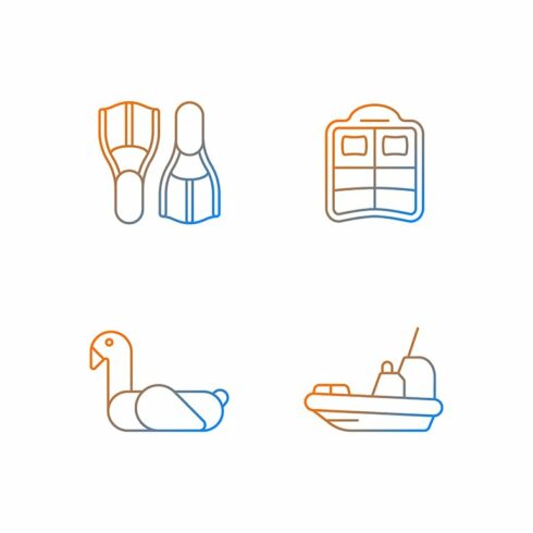 Summer vacations gradient icons set cover image.