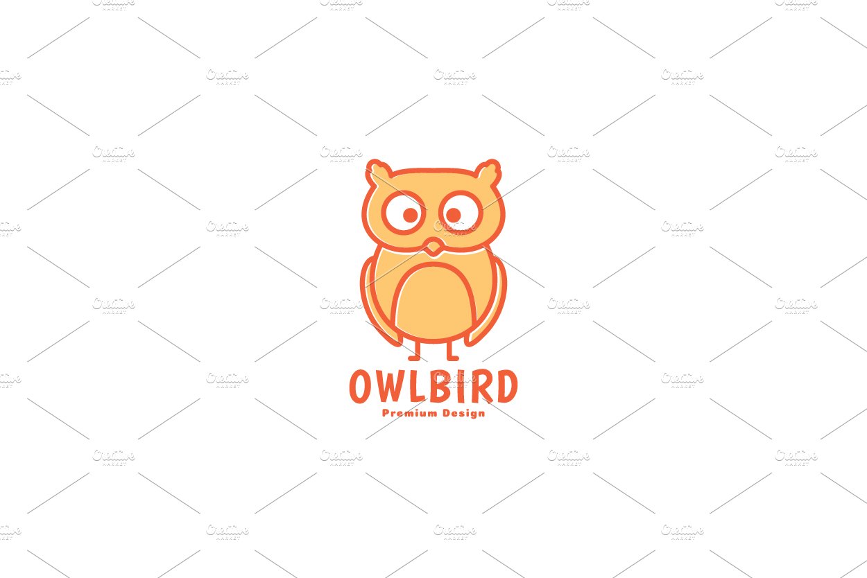 animal bird cartoon orange owl logo cover image.