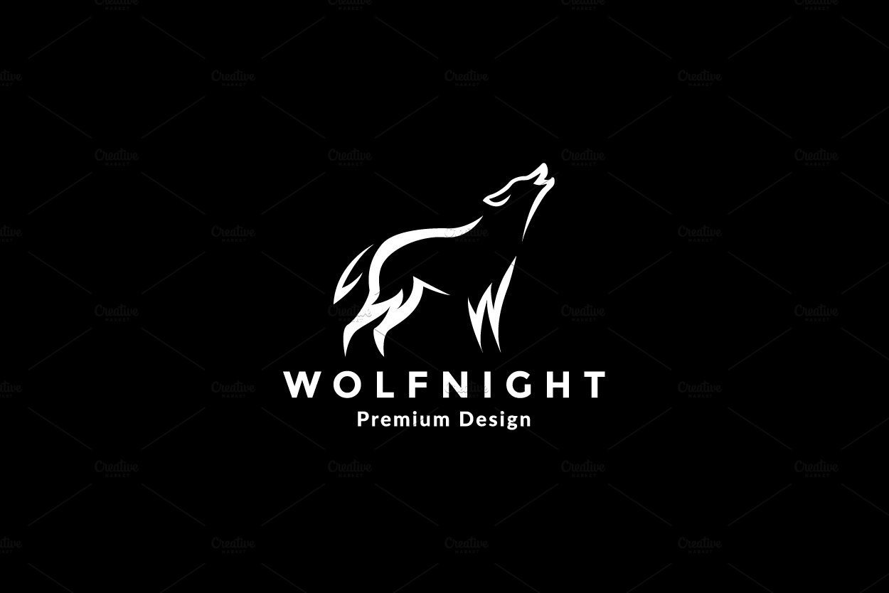 modern animal wolf or dog roar logo cover image.