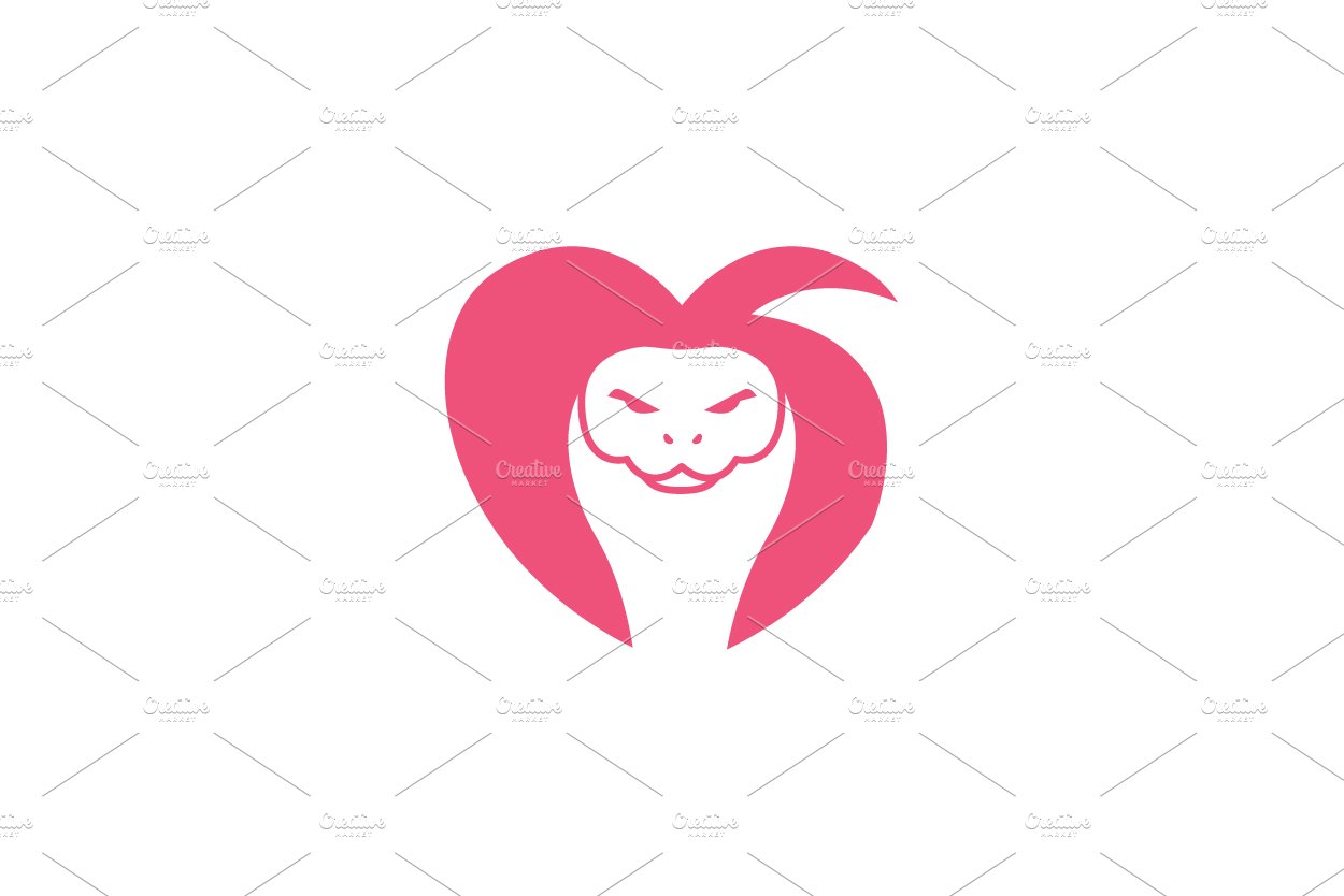 snake cobra with love shape logo cover image.