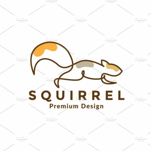 abstract animal squirrel jump logo cover image.