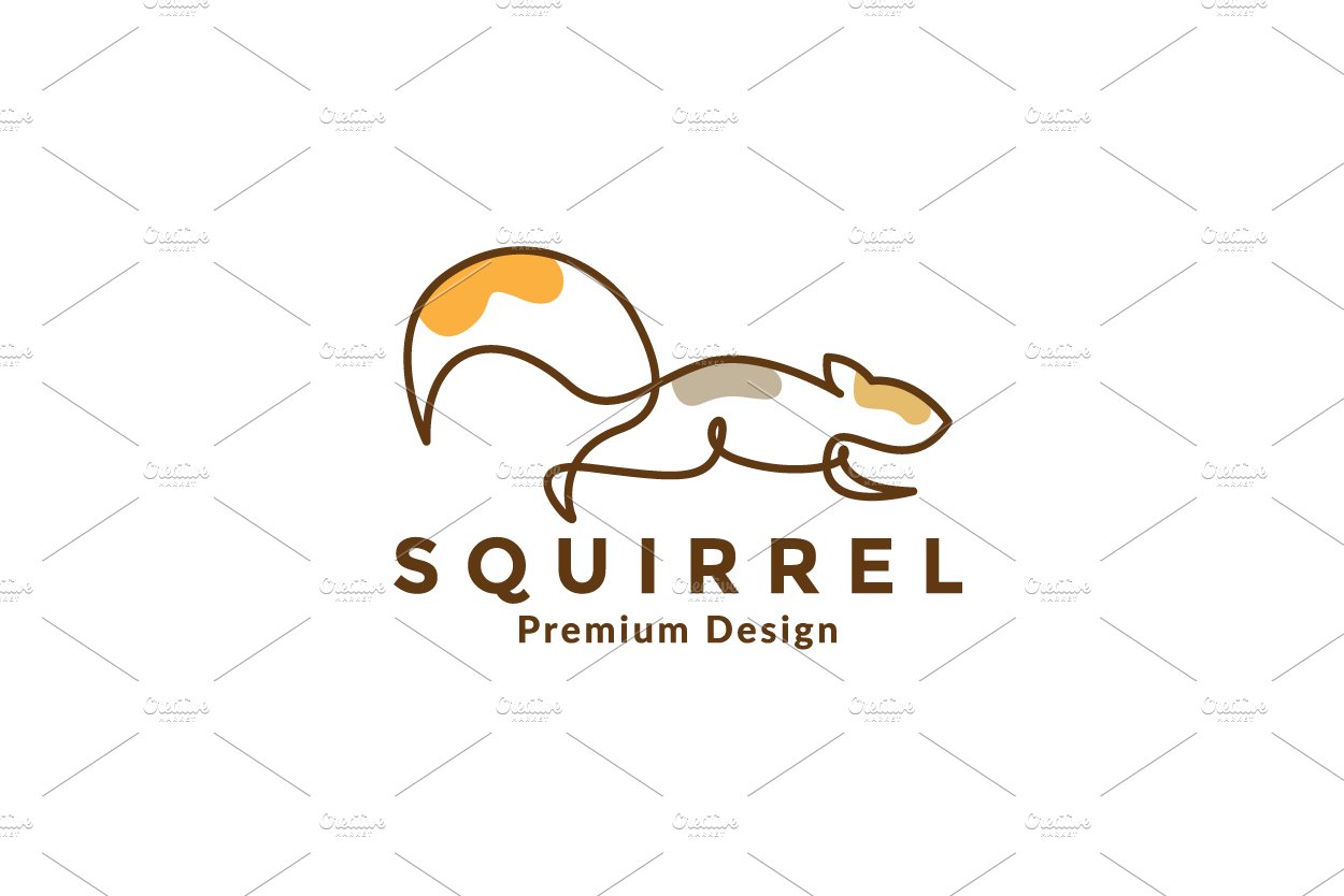 abstract animal squirrel jump logo cover image.