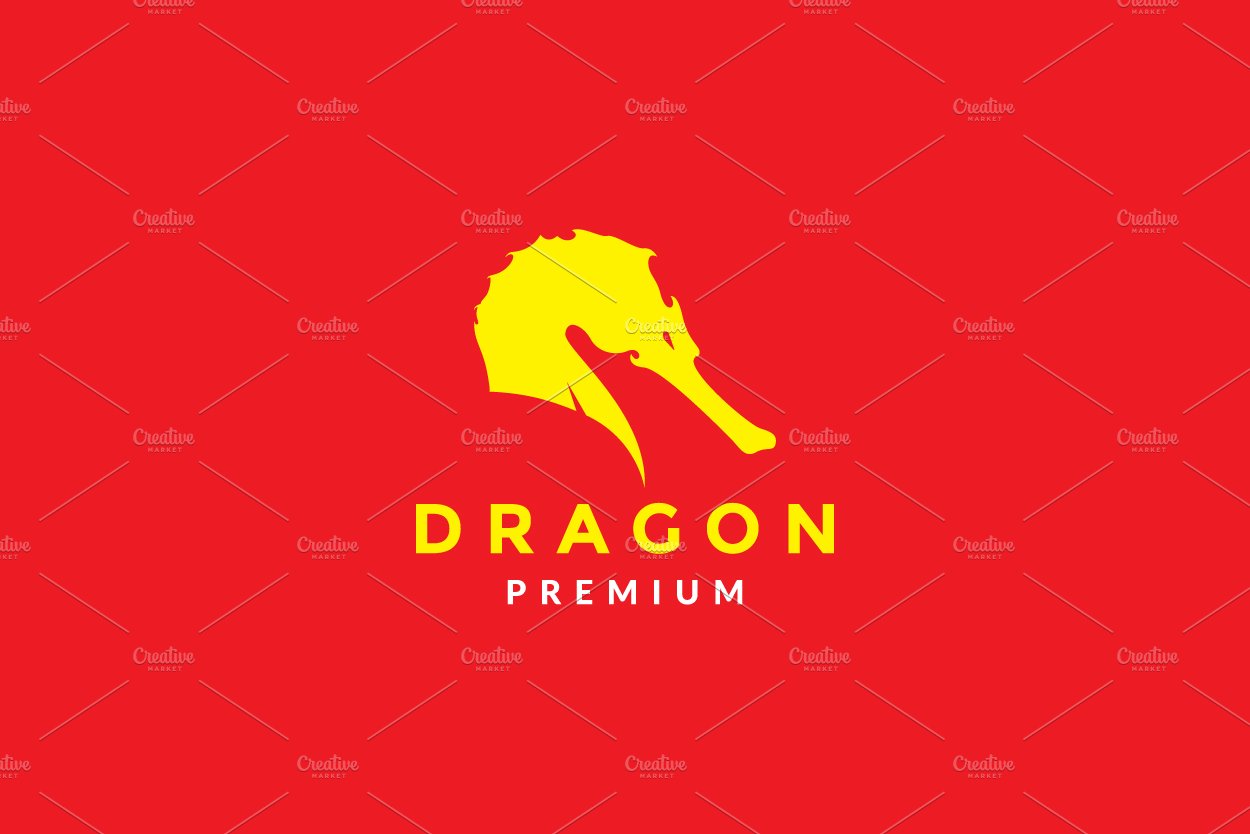 dragon head modern shape logo symbol cover image.