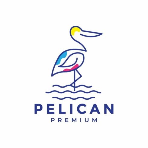 line art abstract bird pelican logo cover image.