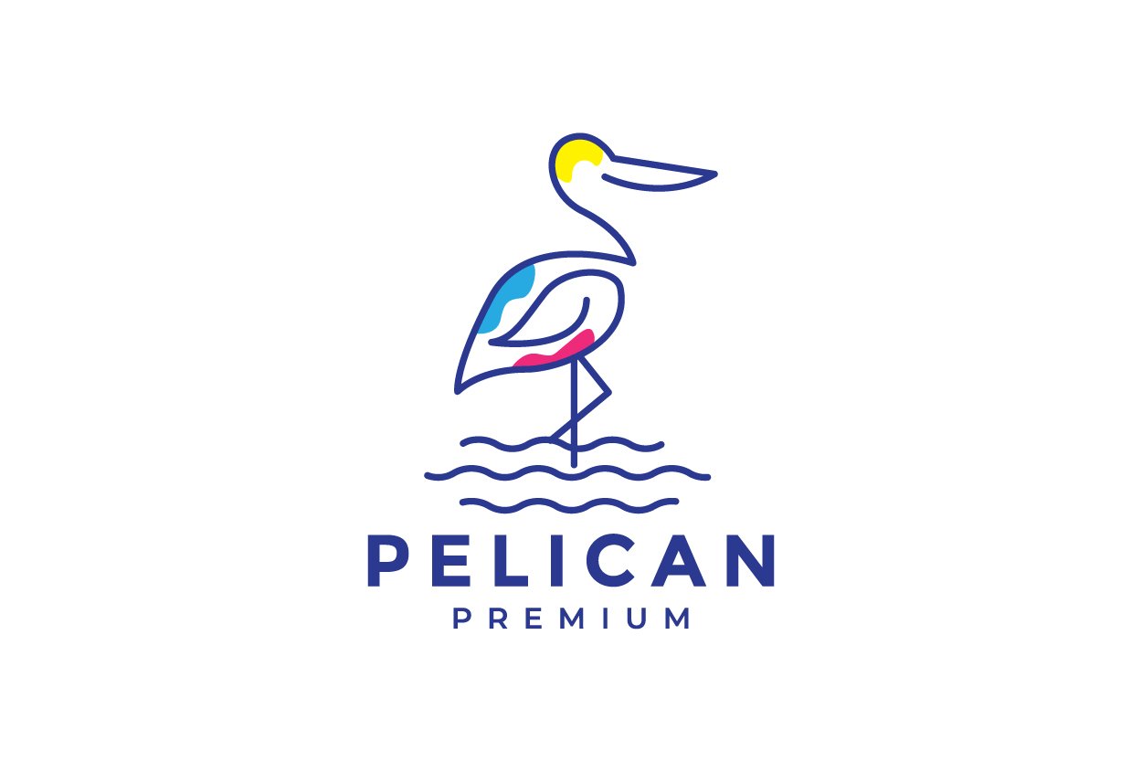 line art abstract bird pelican logo cover image.