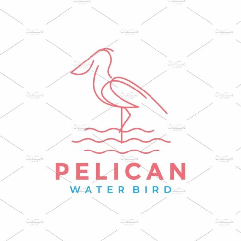 minimal line bird pelican water logo cover image.