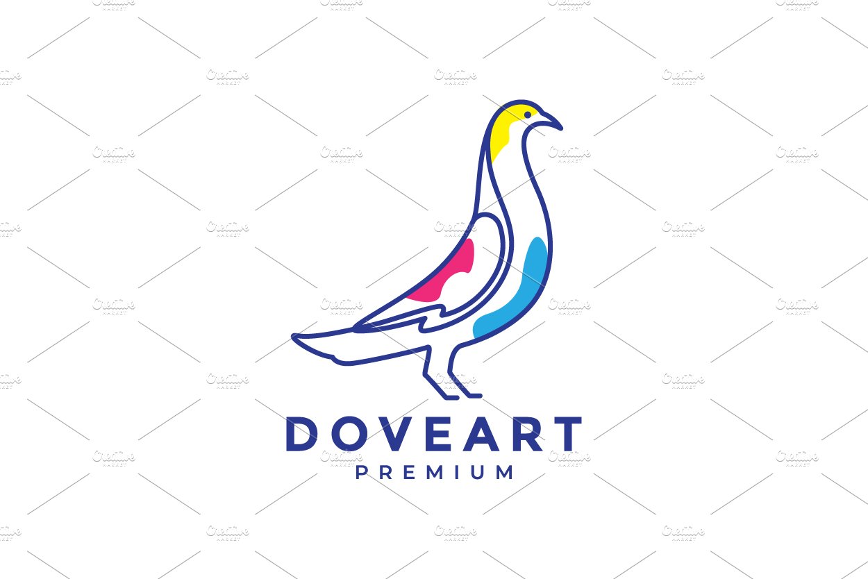 abstract colorful dove logo design cover image.