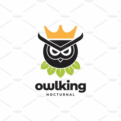 owl with crown king logo design cover image.