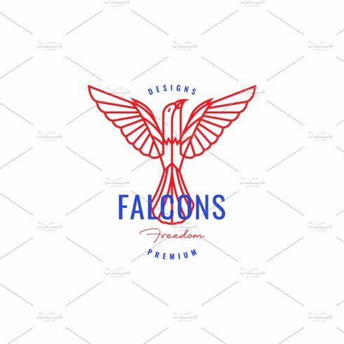 colored hipster bird falcon logo cover image.