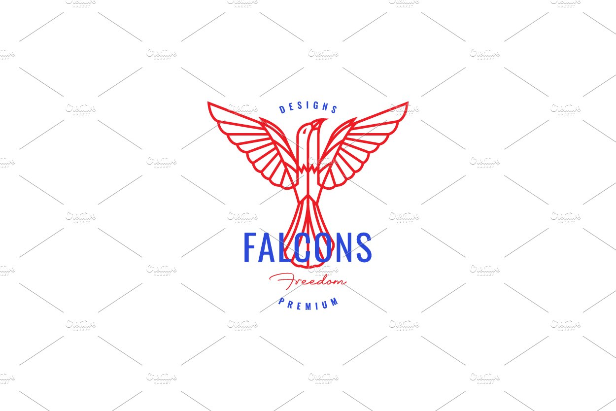 colored hipster bird falcon logo cover image.