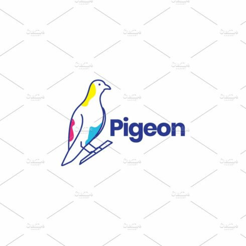 abstract art pigeon logo design cover image.