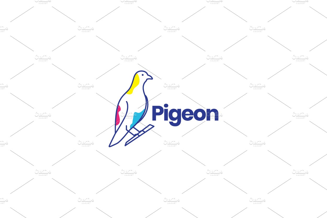 abstract art pigeon logo design cover image.
