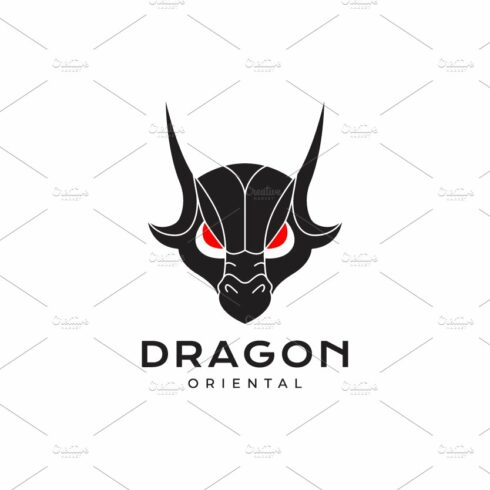 face angry dragon myth logo design cover image.