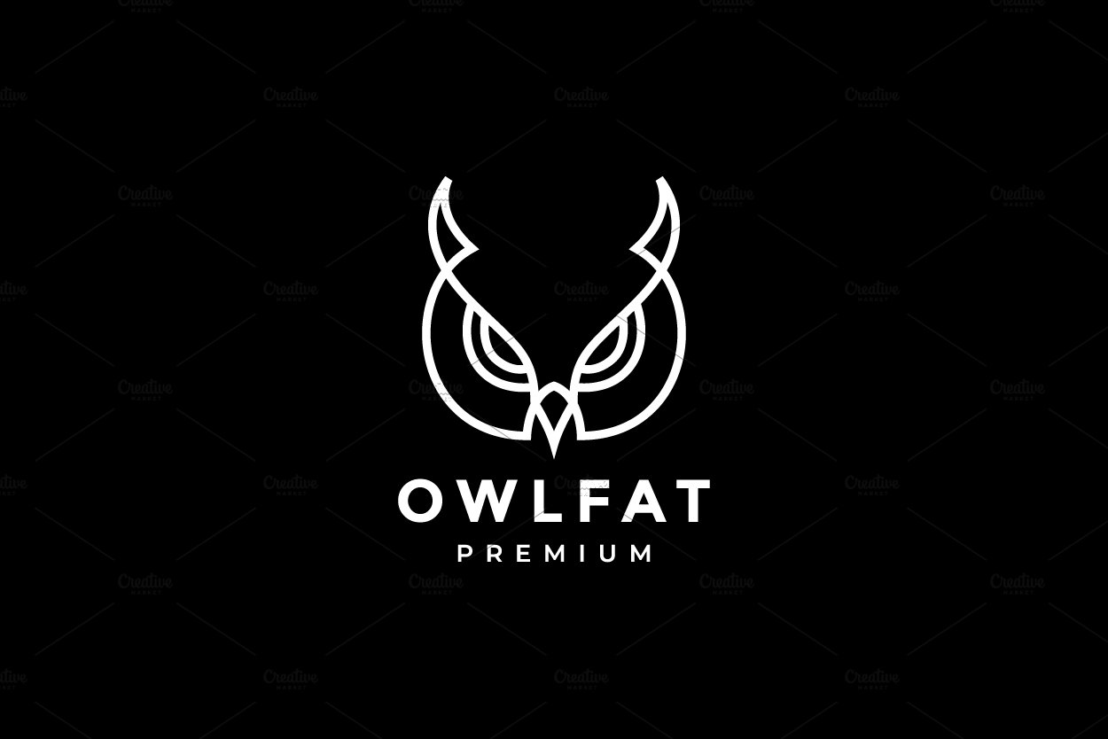 face eagle owl logo design vector cover image.