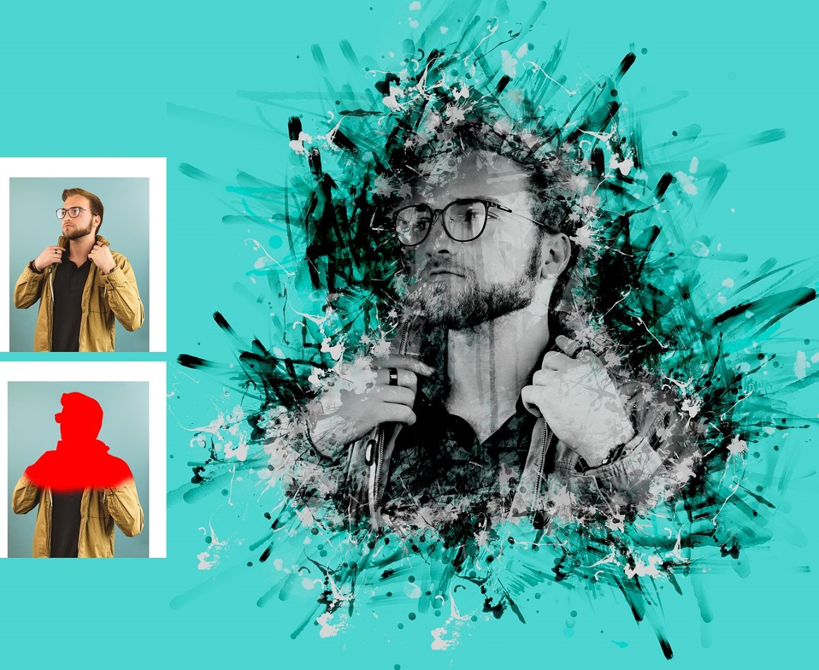 Collage of a man with a beard and glasses.