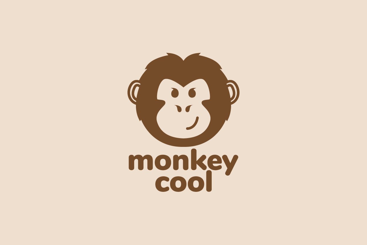 head monkey cartoon cute logo cover image.